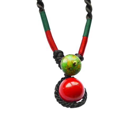 ANDRESLAD Ethnische Handgefertigte Rote Perlenkette Damen Schmuck Retro Chic Halskette Frauen Persönlichkeit Stilvolle Halskette für Alltag und Geschenk von ANDRESLAD