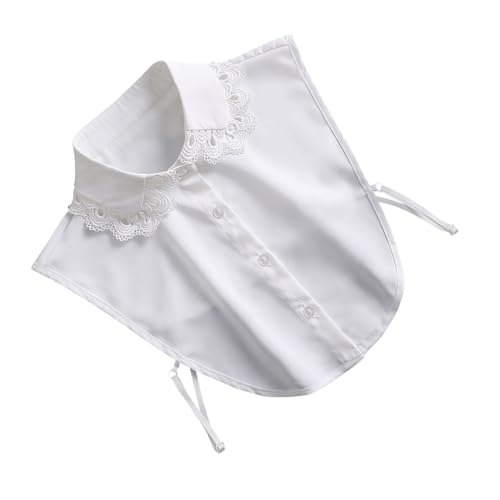 ANDRESLAD Falscher Kragen Damen Chiffon Halbkragen Abnehmbar Weicher Bubikragen Weiß Passend für Blusen Casual Eleganter Fake Collar für Frauen von ANDRESLAD