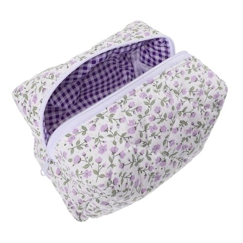 ANDRESLAD Reise-Kosmetiktasche Für Frauen Leichte Make-up-Tasche Mit Praktischem Reißverschluss Vielseitig Einsetzbar Für Kosmetik Schlüssel Und Mehr Für Unterwegs Blumenmuster von ANDRESLAD