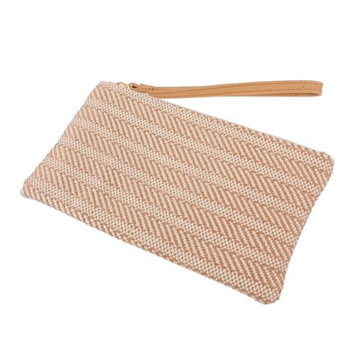 ANDRESLAD Geflochtene Damen Straw Clutch mit Reißverschluss Wristlet Geldbörse für Frauen Kompakte Handliche Strohstruktur Sichere Kreditkartenetui für Teen Leicht und Robust für Reisen und von ANDRESLAD