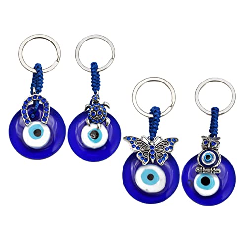 ANDRESLAD Mehrzweck-schlüsselanhänger Mit Bösem Blick 4-teilig Stilvoller Taschenanhänger Für Damen Und Als Autodekoration von ANDRESLAD