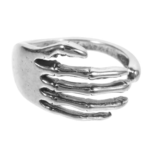 ANDRESLAD Gothic Skull Claw Ring aus Legierung Verstellbarer Punk Fingerschmuck für Herren und Frauen Modischer Handring mit Feiner Verarbeitung und Mystischem Stil für Party und Alltag von ANDRESLAD