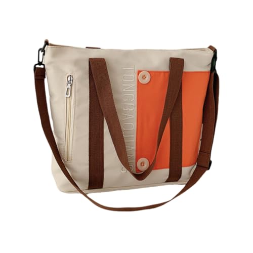 ANDRESLAD Große Canvas Tote Bag mit Kontrastfarbiger Steppnaht Langlebige Geräumige Handtasche für Damen Vielseitig Nutzbar als Einkaufstasche Reisebegleiter und Alltagsaccessoire Robust von ANDRESLAD
