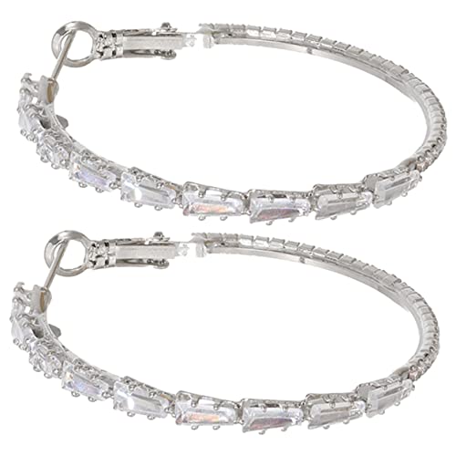 ANDRESLAD Große Creolen Ohrringe Damen Zirkonia Mikro Eingefasst Extravaganter Schmuck für Alltag Party von ANDRESLAD