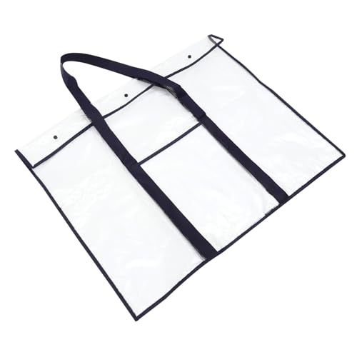 ANDRESLAD Große PVC Aufbewahrungstasche mit Tragegriff Transparenter Robuster Dokumenten Kunstmaterial Organizer Vielseitige Künstler Tragetasche mit Druckknopfverschluss für Schule und von ANDRESLAD