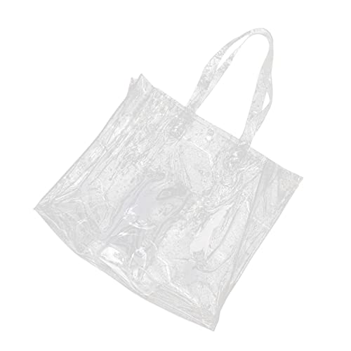 ANDRESLAD Große Transparente PVC Schultertasche Klare Tote Bag für Damen und Mädchen Strand Schule Arbeit Vielseitige Durchsichtige Umhängetasche mit Hoher Kapazität von ANDRESLAD