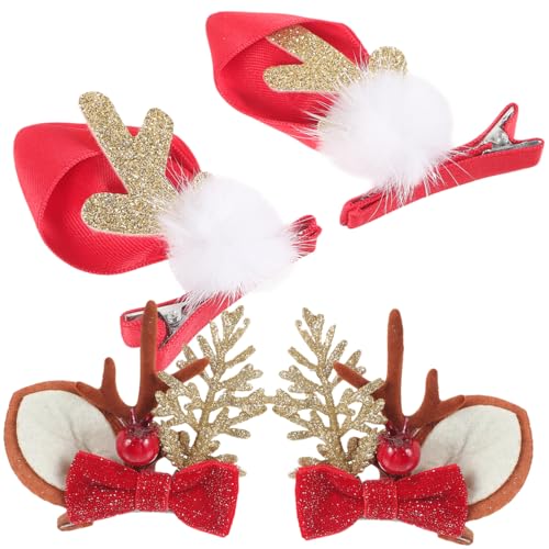 ANDRESLAD 2paare Weihnachts-haarspangen Mit Rentiergeweih-design Festliche Haarclips Für Frauen Für Cosplay Und Partys Niedliche Haaraccessoires Für Feiertage von ANDRESLAD