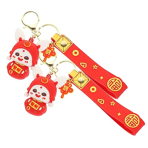 ANDRESLAD Handtaschenanhänger Bunny Kaninchenschlüsselbundes Fräulein Baby Neujahrsgeschenk Keychains Geldbörsenanhänger Schlüsselanhänger Kaninchenschlüsselanhänger PVC von ANDRESLAD