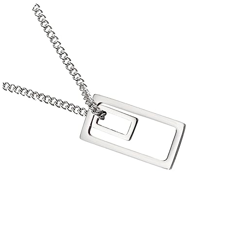 ANDRESLAD Herren Halskette Geometrischer Anhänger Polierung Modischer Schmuck für Männer Alltag Party Accessoire Silberfarben von ANDRESLAD