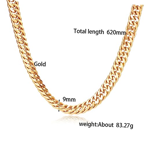 ANDRESLAD Herren Kette Grobe Curb Link Kette Modisch Vergoldet Robust Vielseitig für Alltag und Party von ANDRESLAD