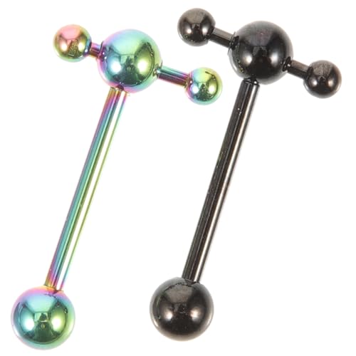 ANDRESLAD Industrial Piercing Ohrringe Doppelte Kugel Barbell Cartilage Earrings Rostfrei Modisch für Damen Komfortabel und Langlebig für Alltag und Besondere Styles Geeignet von ANDRESLAD