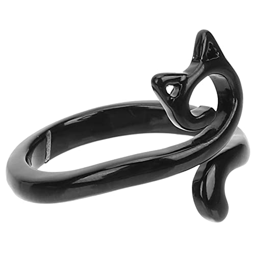 ANDRESLAD Katzenring Aus Legierung Für Damen Verstellbarer Kleiner Fingerring Mit Katzenmotiv Modischer Ringschmuck Für Frauen Und Mädchen von ANDRESLAD