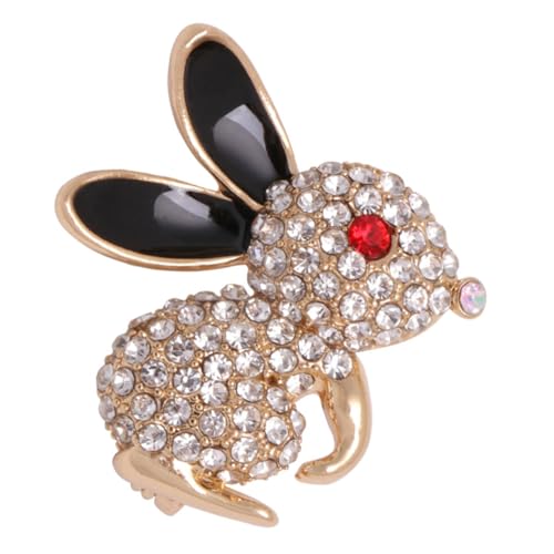 ANDRESLAD Umhang Brosche Kleine Weiße Kaninchenbrosche Osterbrosche Brautschmuck Modebrosche Anstecknadel Für Tierabzeichen Ostern-abzeichen-clip Strass Süße Brosche Hase- Legierungsmaterial von ANDRESLAD