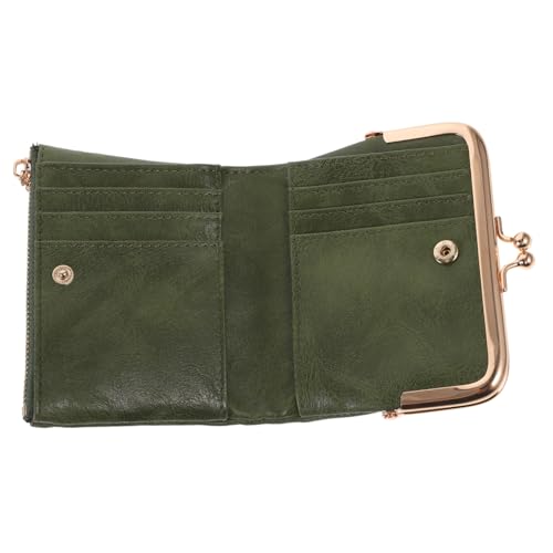 ANDRESLAD Dunkelgrüner Kurz Geldbeutel Für Damen Retro Münzbeutel Mit Reißverschluss Vielseitige Kleine Geldbörse Für Schule Shopping Und Leicht Und Tragbar von ANDRESLAD