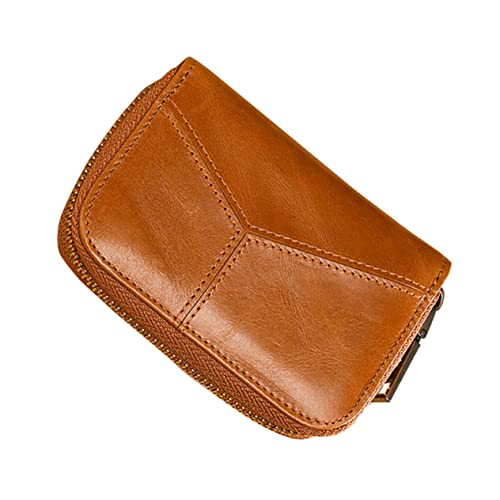 ANDRESLAD Leder-reißverschlusstasche Kompakter Geldkartenhalter Modische Unisex-geldbörse von ANDRESLAD