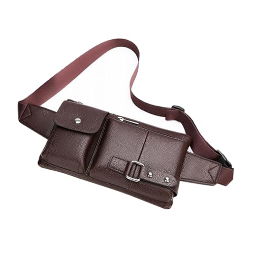 ANDRESLAD Herren Bauchtasche Mit Pu-Textil Vintage-Design Hüfttasche Für Sport Und Freizeit Zum Wandern Radfahren Und Reisen Mit Ausreichend Stauraum Für Telefon Schlüssel Und Geldbörse von ANDRESLAD