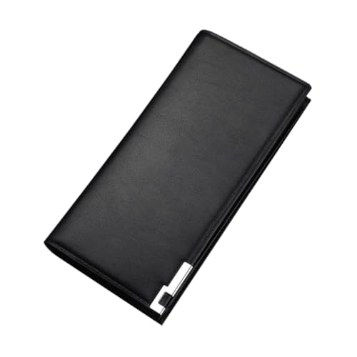 ANDRESLAD Lange Herren Geldbörse Pu Modisches Portemonnaie Schwarz Praktische Brieftasche Mit Großem Stauraum Für Geld Münzen Und Karten Für Alltag Und von ANDRESLAD