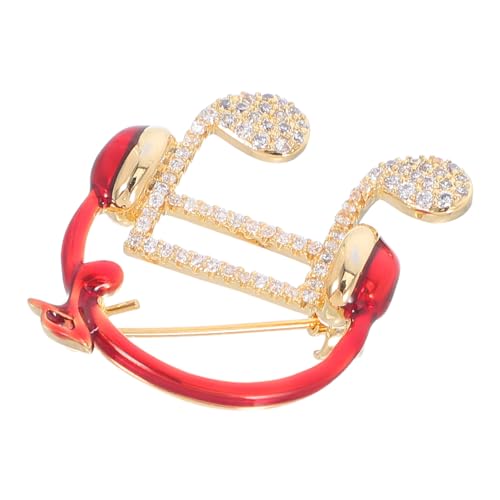 ANDRESLAD Musiknoten Brosche mit Mikro Zirkonia Ohrhörer Design Elegante Anstecknadel für Anzüge Pullover Schals und Hüte Vielseitiger Modeschmuck für Musikliebhaber Minimalistisch und von ANDRESLAD