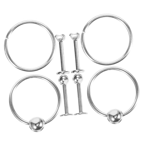 ANDRESLAD Nasenringe Teilig Silberfarben Nasenschmuck Rostfrei Verstellbar Allergiefrei Damen Schmuck Geschenkidee für Alltag Party von ANDRESLAD