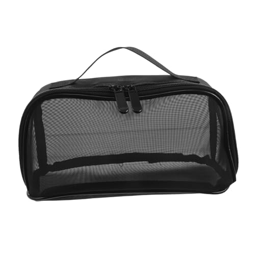 ANDRESLAD Netz-Make-up-Tasche: Kosmetik-Organizer Mit Großem Fassungsvermögen – Tragbare Kulturtasche Für Damen – Schwarze Nylon-netztasche – Ideal Für Den Alltag Und Auf Reisen von ANDRESLAD