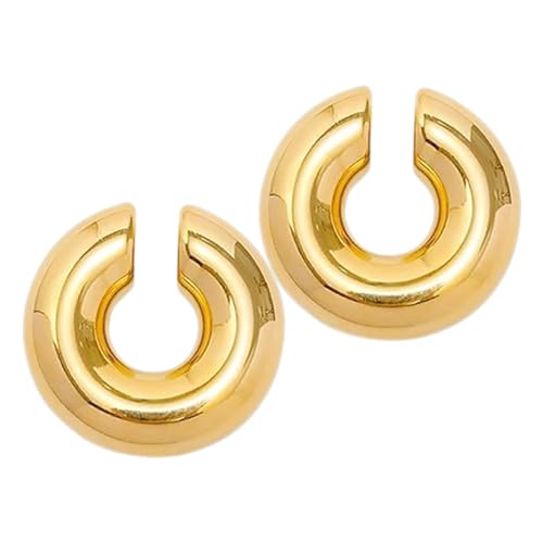 ANDRESLAD Ohrclips Damen Non Piercing Ohrklemme Goldfarbene Knorpel Ohrklemme Elegant für Mädchen und Frauen für Hochzeit Geburtstag Party von ANDRESLAD