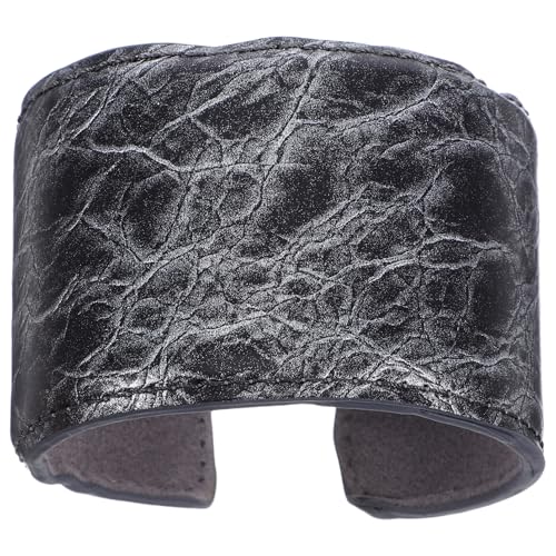 ANDRESLAD PU Leder Wide Bangle Bracelet Damen Retro Offener Halber Armreif Komfortabler Breiter Cuff Schmuck für Alltag Party Büro Reise Outdoor Modisches Accessoire von ANDRESLAD