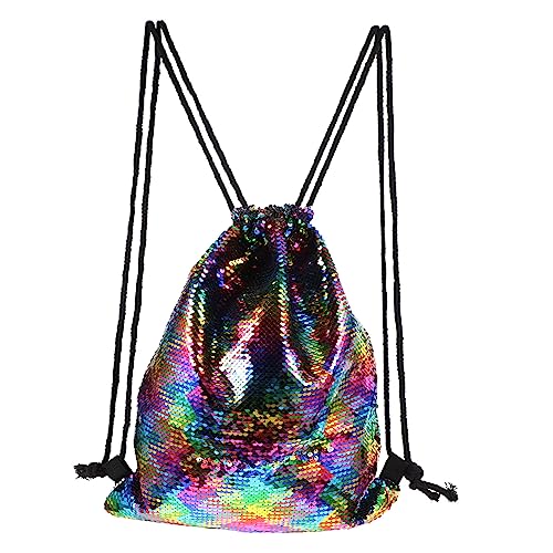 ANDRESLAD Pailletten-kordelzugbeutel Im Meerjungfrauen-Design Bunter Rucksack Aus Hochwertigem Material Geeignet Als Tanztasche Reisetasche Oder Sporttasche Für Frauen Und Teenager von ANDRESLAD