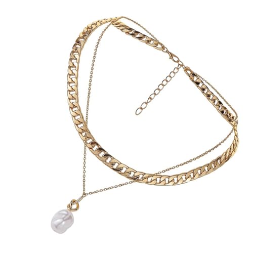 ANDRESLAD Perlenanhänger Halskette Damen Vintage Barock Design Doppelreihig Herzförmig Verarbeitung Modisch Elegant Für Alltag und Fest ANDRESLAD Perlenanhänger Halskette Damen Vintage Barock Design Doppelreihig Herzförmig Verarbeitung Modisch Elegant Für Alltag und Fest von ANDRESLAD