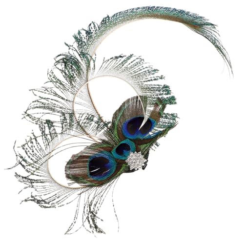 ANDRESLAD Pfauen-fascinator-clip Eleganter Kopfbedeckung Haarspange Mit Strasssteinen Vintage-fascinator Für Damen Kopfschmuck Für Teeparty Und Hochzeit von ANDRESLAD