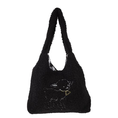 ANDRESLAD Plüsch Umhängetasche Mädchen Schultertasche Groß Kapazität Tragbar Casual Handtasche Damen Stylisch Vielseitig für Alltag Arbeit Reisen von ANDRESLAD