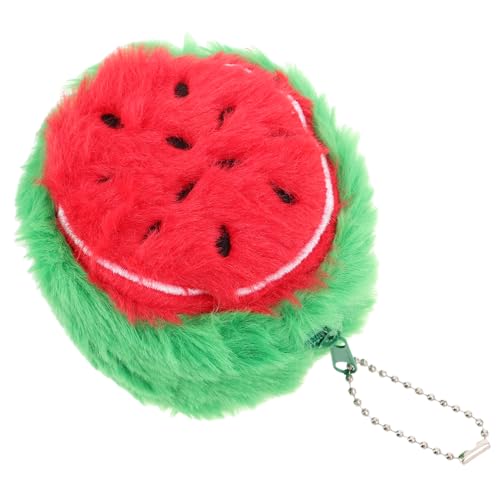 ANDRESLAD Wassermelonenförmiger Schlüsselanhänger Aus Plüsch Multifunktionale Geldbörse Für Junge Mädchen Leicht Und Kompakt Als Rucksack-Dekoration Oder Münzaufbewahrung von ANDRESLAD
