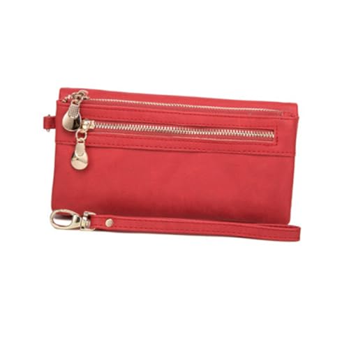 ANDRESLAD Pu Vintage Geldbörse Für Damen Multifunktionale Handtasche Im Retro-Stil Für Schule Shopping Und Alltag Rot von ANDRESLAD