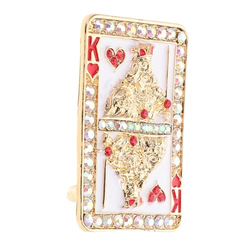 ANDRESLAD Red Heart K Poker-anstecknadel: Brosche Mit Strasssteinen Aus Legierung – Modisches Anzug-accessoire Für Partys Und Den Alltag – Farbechtes Abzeichen Aus Legierung von ANDRESLAD