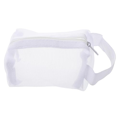 ANDRESLAD Reise-Organizer Für Damen Netz-Make-up-Tasche Mit Reißverschluss Aufbewahrungstasche Tragbarer Kulturbeutel Pinsel Lippenstift Weiß von ANDRESLAD