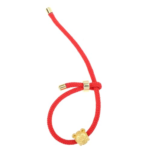 ANDRESLAD Rotes Geflochtenes Tiger Armband Robustem Material Glücksarmband mit Knotendesign Verstellbares Seil für Männer und Frauen Schutz und Segen Frühlingsfest und Alltag von ANDRESLAD