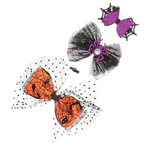 ANDRESLAD Schleier Haarspangen Gothic Clips Haarschmuck Mesh Festival Alligator haar Halloween Schleife Geisterschädel von ANDRESLAD