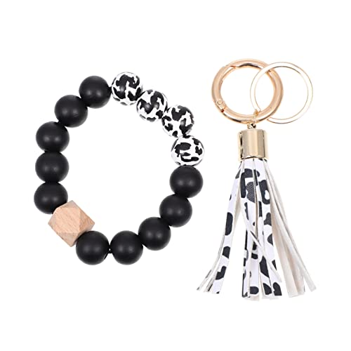 ANDRESLAD Schlüsselring Armband Aus Holz Und Silikon Mit Quaste Stilvoller Schlüsselanhänger Für Neue Zuhause Vielseitig Einsetzbar Und Langlebig Als Für Freunde Und Familie von ANDRESLAD