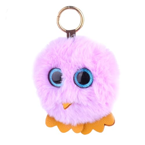 ANDRESLAD Eleganter Schlüsselanhänger Mit Eulen-haarballen Schlüsselanhänger Mit Großen Augen Design Für Frauen Und Mädchen von ANDRESLAD