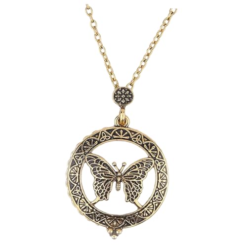 ANDRESLAD Schmetterling Halskette mit Lupe Retro Legierung Anhänger Damen Schmuck Accessoire ANDRESLAD Schmetterling Halskette mit Lupe Retro Legierung Anhänger Damen Schmuck Accessoire von ANDRESLAD