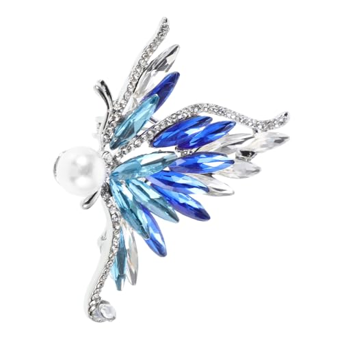 ANDRESLAD Schmetterlingsbrosche für Damen mit Strass Anstecknadel für Kleidung Schals und Partys Vielseitiges Accessoire mit Feiner Verarbeitung Blau von ANDRESLAD
