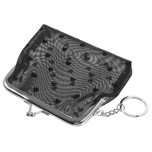 ANDRESLAD Schlüsselanhänger-Tasche Kartensteckplatz Kompakte Geldbörse Für Damen Mit Reißverschluss Für Muster Schwarz von ANDRESLAD