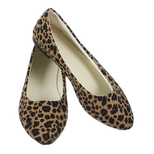 ANDRESLAD Schuhe mit Leopardenmuster Wanderschuhe für Damen sommerhausschuhe für Damen Stiefel Sandalen Freizeitschuhe Women Shoes Damenschuhe mit flachen Absätzen Dame Leopardenschuhe von ANDRESLAD