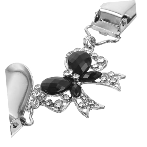 ANDRESLAD Schwarzer Cardigan Clip aus Legierung Eleganter Schal und Pulloververschluss mit Schleifen Brosche Langlebiger Krageneinsatz für Damen Dekorativ und Praktisch für Strickjacken und von ANDRESLAD