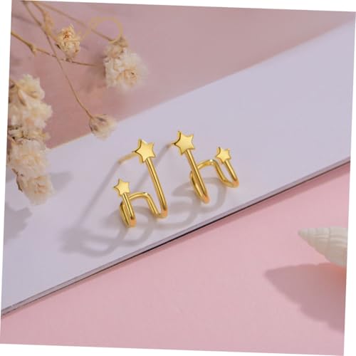 ANDRESLAD Silber Ohrstecker für Mädchen Kleine Stern Ohrhänger Leichtes Metall Schmuck Elegant Geschenkidee Alltagsschmuck von ANDRESLAD