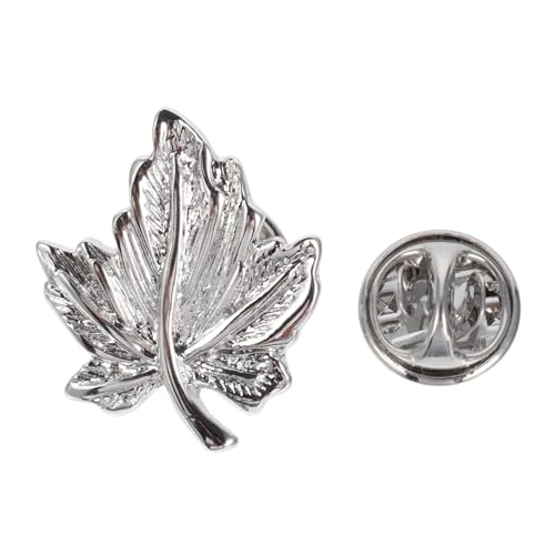 ANDRESLAD Silberne Ahornblatt Brosche Metall Anstecknadel Vielseitige Kleidung Dekoration für Schal Hemd Mantel Tasche und Hut Glatte Oberfläche Kompakt Modisch und Handfreundlich von ANDRESLAD