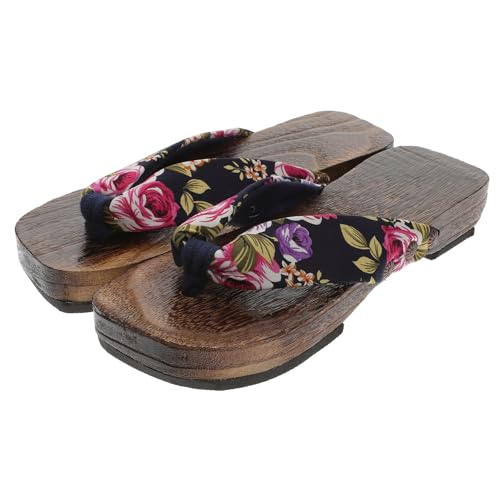 ANDRESLAD Sommer Plateau Sandalen Damen Massage Clogs Bequeme Hausschuhe Casual Flip flops Baumwoll Schwarz für Innen Außen Freizeit von ANDRESLAD
