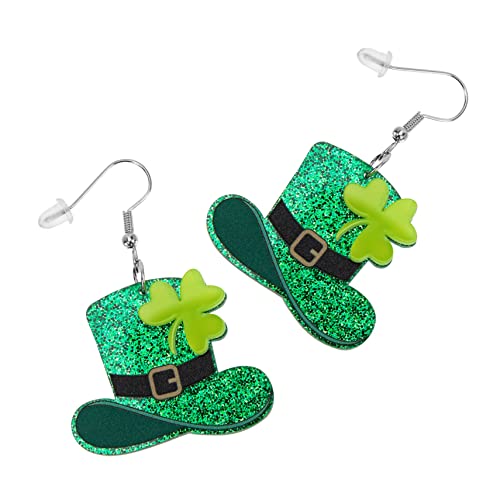 ANDRESLAD St Patricks Day Ohrhänger Damen Grüne Dreiblättrige Kleeblatt Ohrringe Langlebige Ohrhänger mit Tropfendem Design für Festtags und Alltagsoutfits von ANDRESLAD