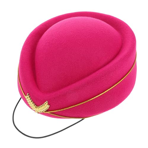 ANDRESLAD Stewardessenmütze Aus Kunstwolle -hut Für Damen Baskenmütze Für Cosplay Formelle Fliegermütze Kostümzubehör Für Partys Und Bühnenauftritte von ANDRESLAD