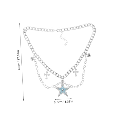 ANDRESLAD Stylische Choker Halskette Damen mit Blauer Stern und Kreuz Anhänger Langlebige Clavicle Kette Punkiger Schmuck für Festival Party und Alltag Vielseitiges Accessoire ANDRESLAD Stylische Choker Halskette Damen mit Blauer Stern und Kreuz Anhänger Langlebige Clavicle Kette Punkiger Schmuck für Festival Party und Alltag Vielseitiges Accessoire von ANDRESLAD