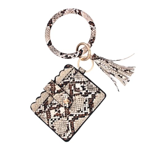 ANDRESLAD Kosmetiktasche Für Damen Schlüsselanhänger Geldbörse Armbandhalter Tasche Für Frauen Und Mädchen Kaffeegelbes Muster von ANDRESLAD